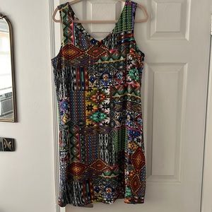 Aztec multicolor print dress/swimcover size XL